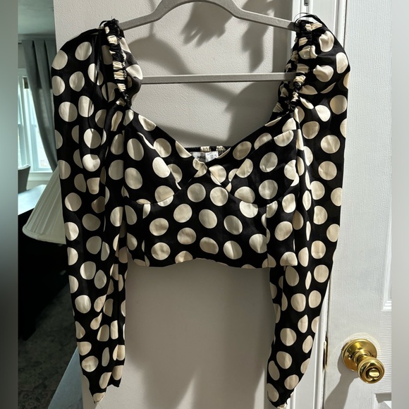Mango polka dot long sleeve top - Picture 1 of 10